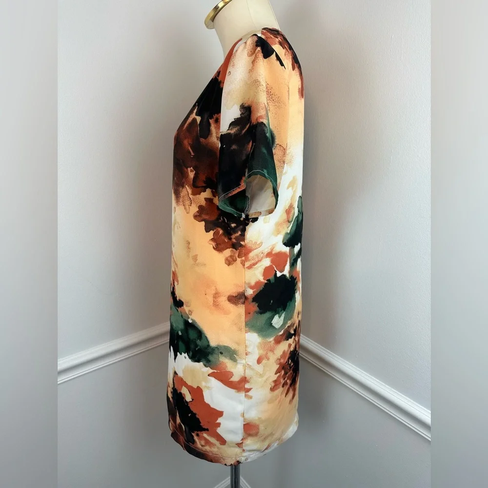 LULU’S Camaraderie Orange Print Shift Dress | Size Small - Picture 5 of 12